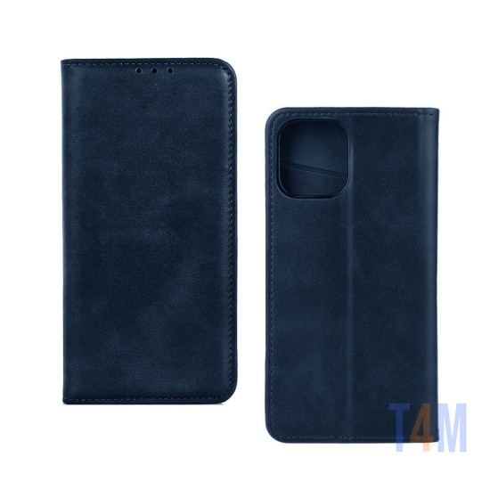 Leather Flip Cover with Internal Pocket for Apple iPhone 12 Pro Max Blue